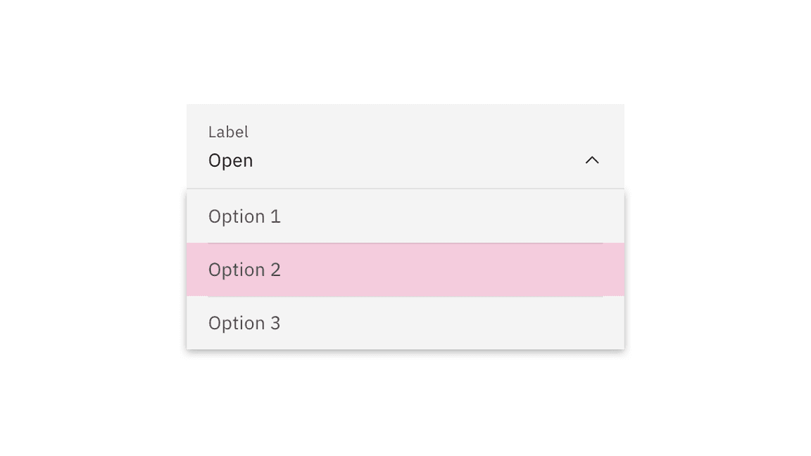 Fluid dropdown menu option click target.